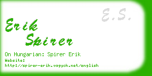 erik spirer business card